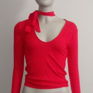 New Express Red neck tie top size Small